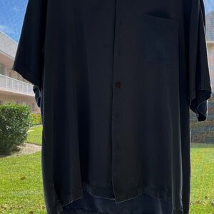 Tommy Bahama xl blue silk camp shirt